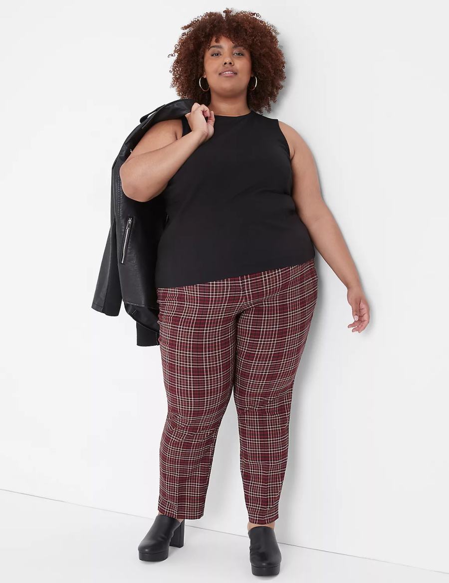 Lane Bryant Slim Ankle 4-Season Women Pants Red | UBA4187XO