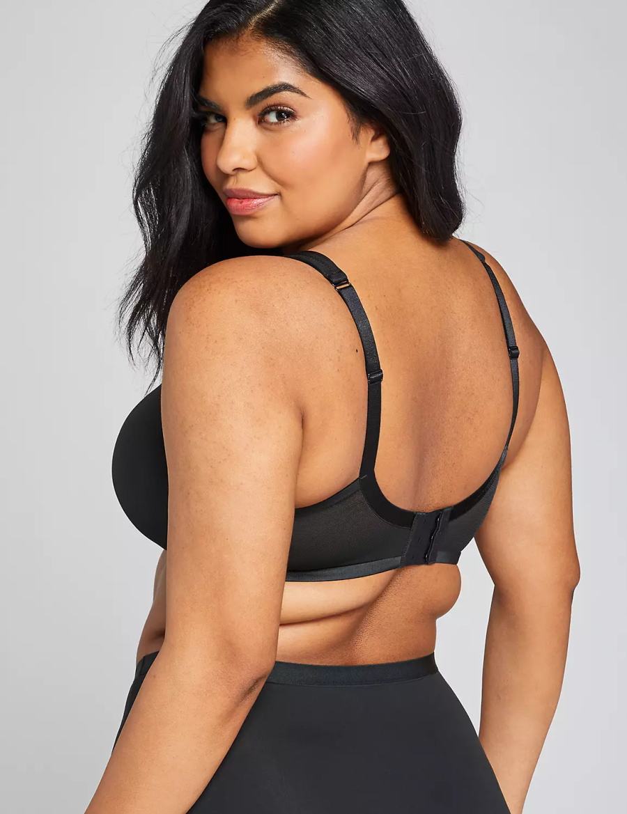 Lane Bryant Smooth Lightly Lined Full Coverage Women Bralettes Black | WEY7155AH