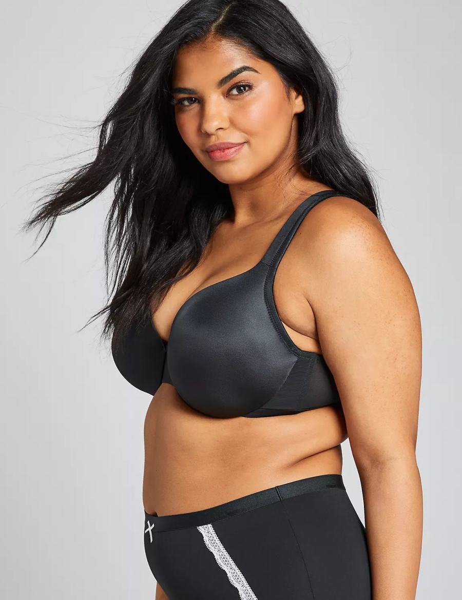 Lane Bryant Smooth Lightly Lined Full Coverage Women Bralettes Black | WEY7155AH