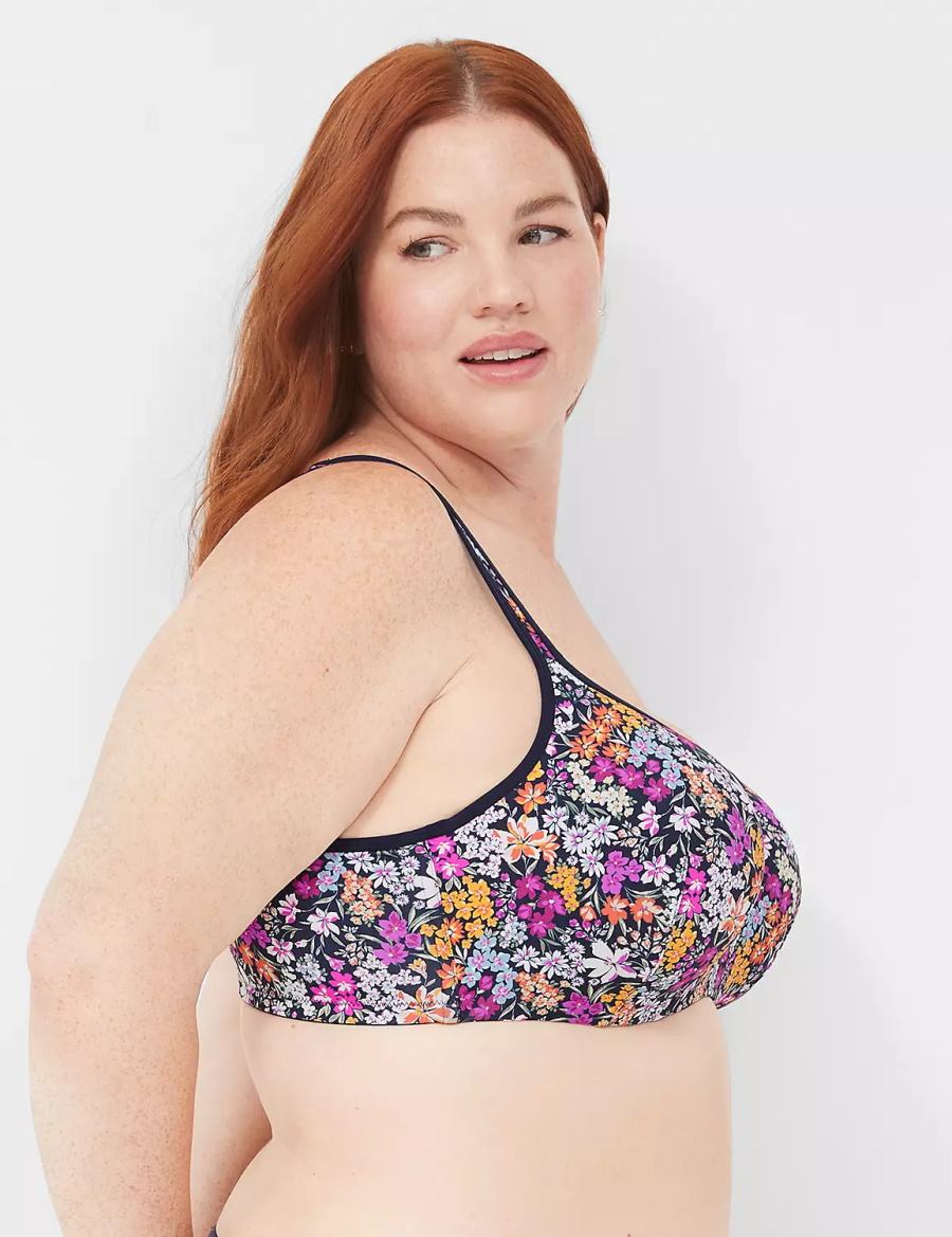 Lane Bryant Smooth Lightly Lined Women Balconette Bra Blue | VHJ3510MK