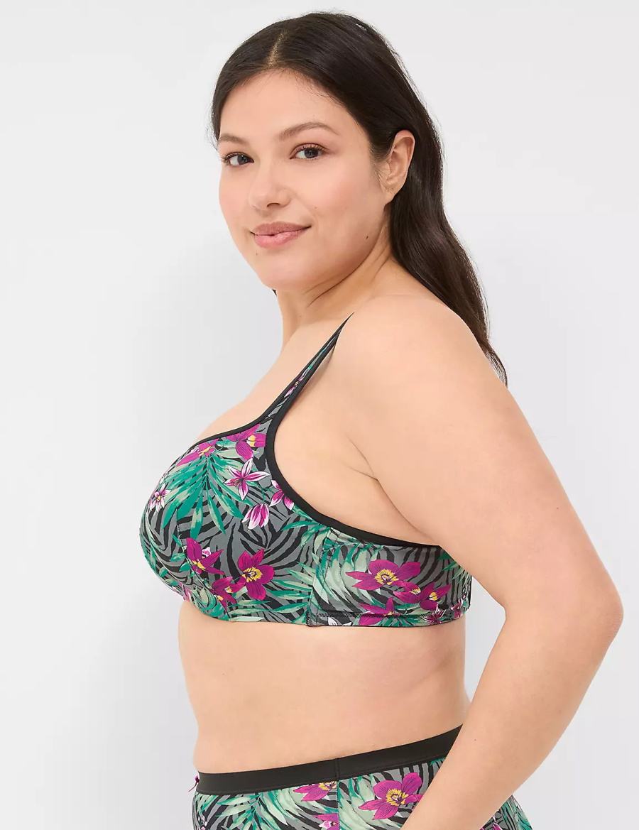 Lane Bryant Smooth Lightly Lined Women Balconette Bra Green Multicolor | KTI371BI