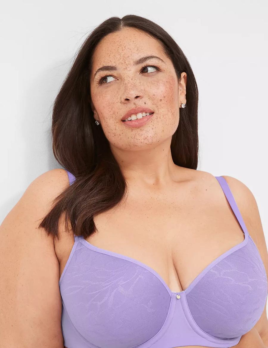 Lane Bryant Spacer Lightly Lined Women Balconette Bra Purple | XRW496JB