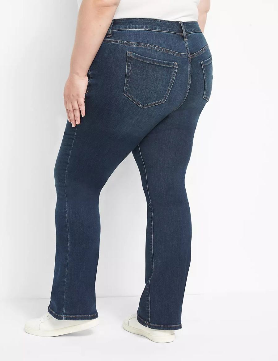 Lane Bryant Straight Fit High-Rise Boot Women Jeans Dark Blue | HEL8482BO