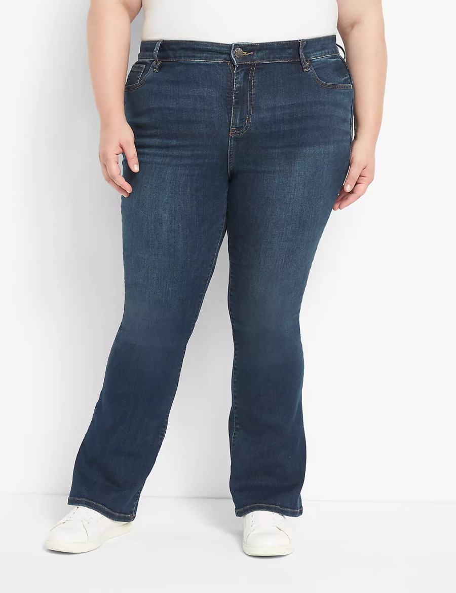 Lane Bryant Straight Fit High-Rise Boot Women Jeans Dark Blue | HEL8482BO