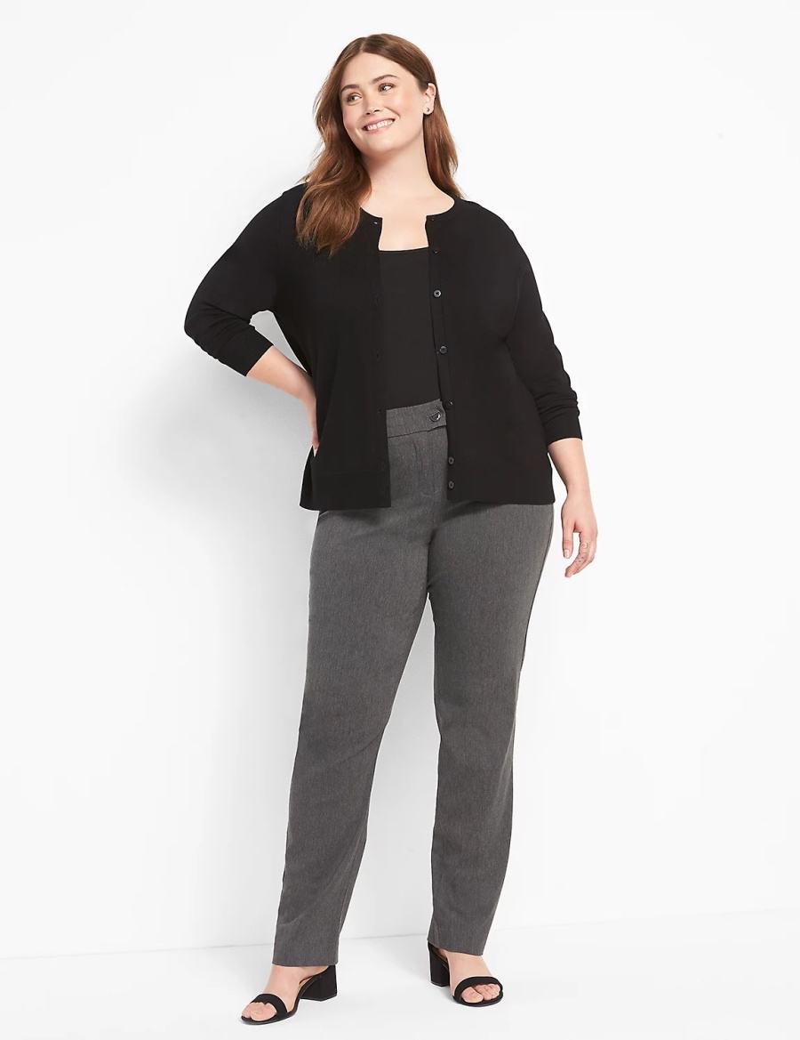 Lane Bryant Straight Leg 4-Season Women Pants Grey | JTD5097BX