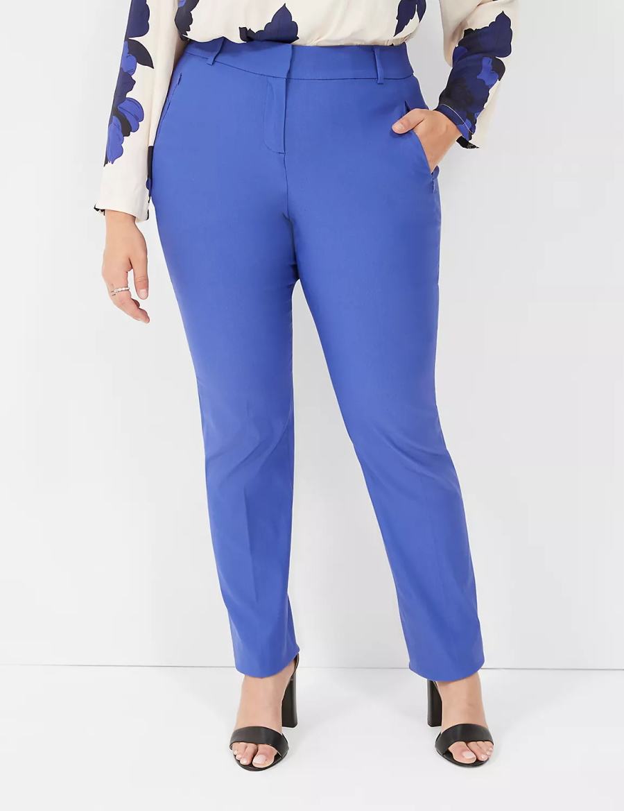 Lane Bryant Straight Leg 4-Season Women Pants Blue | AGB2799TK