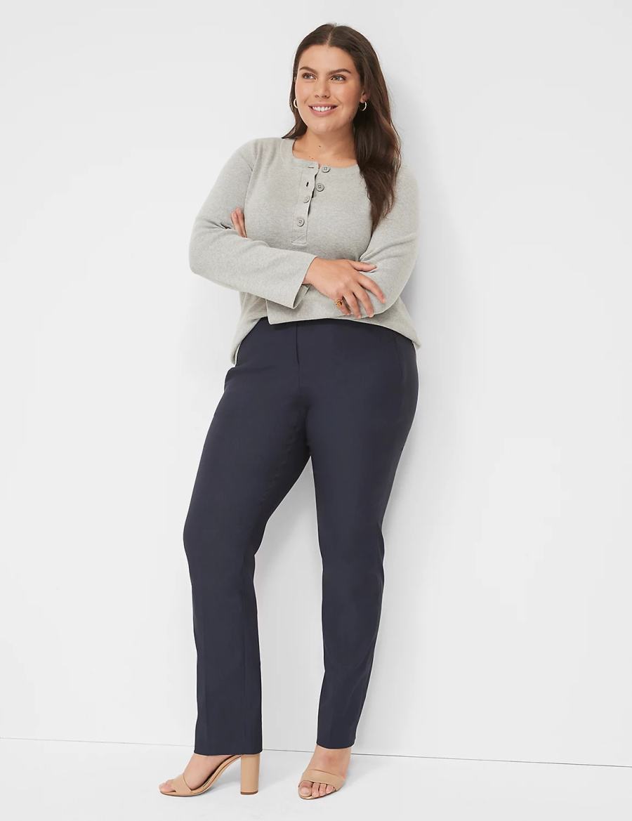 Lane Bryant Straight Leg 4-Season Women Pants Blue | DRF42100OI