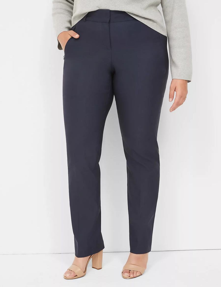 Lane Bryant Straight Leg 4-Season Women Pants Blue | DRF42100OI