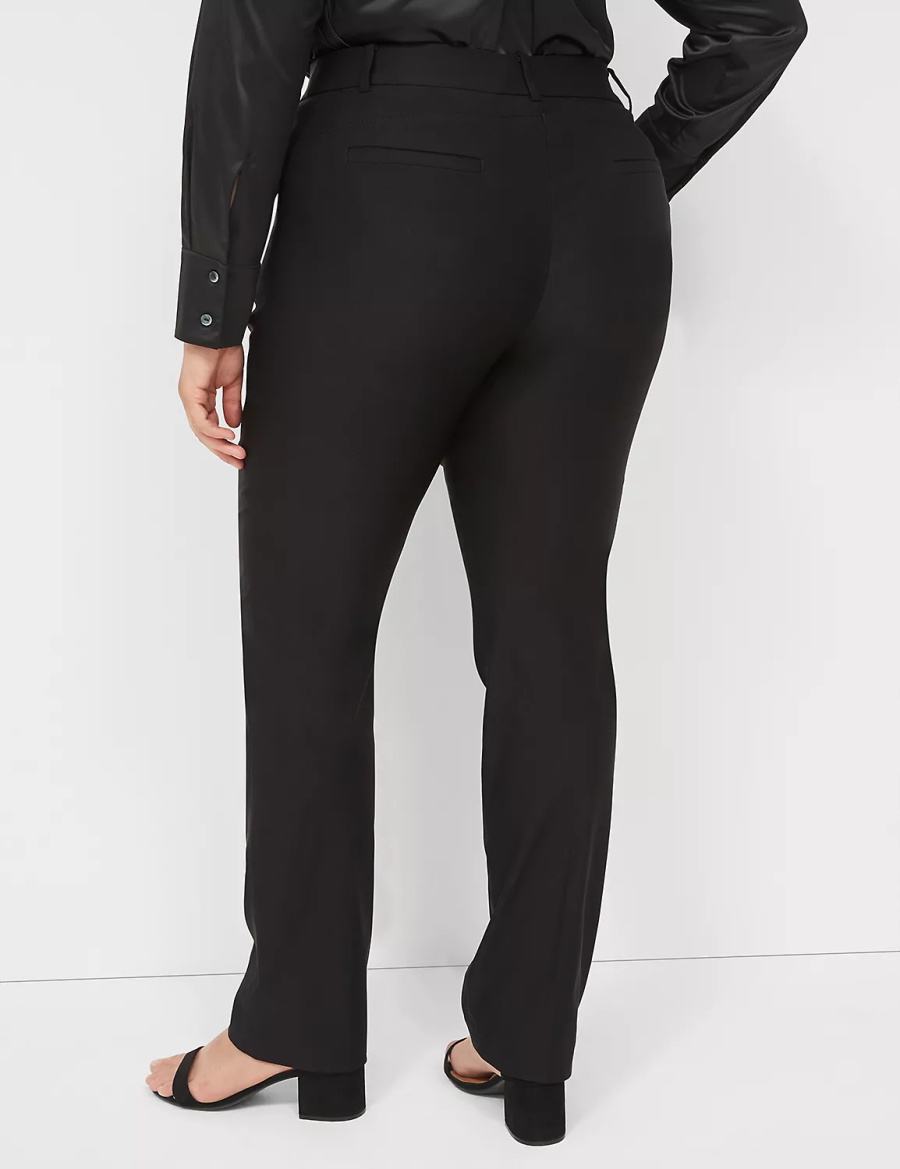 Lane Bryant Straight Leg 4-Season Women Pants Black | OUU8488CG