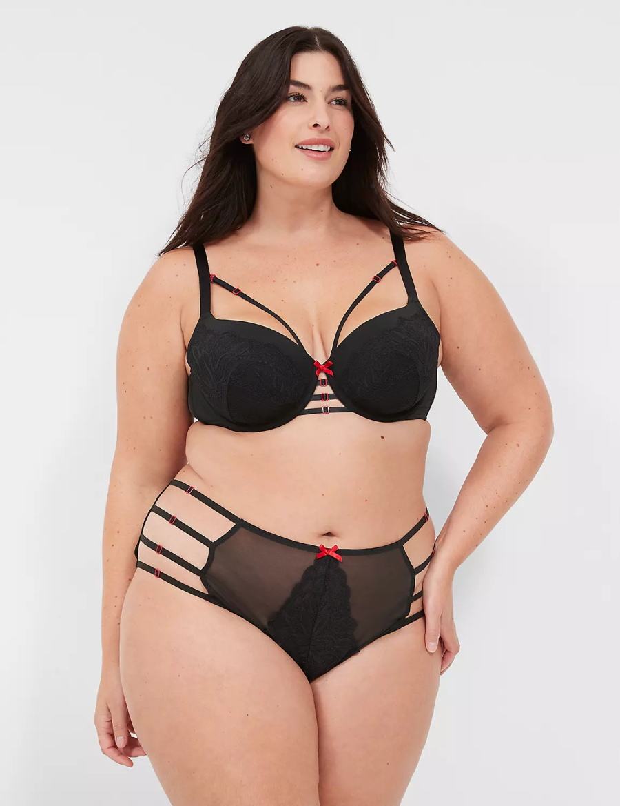 Lane Bryant Strappy Brief Women Briefs Black | DSP371NX