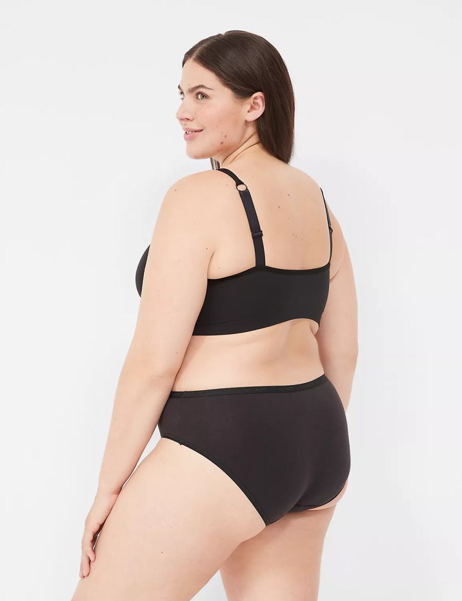 Lane Bryant Strappy Seamless Women Bralettes Black | MES7812QY