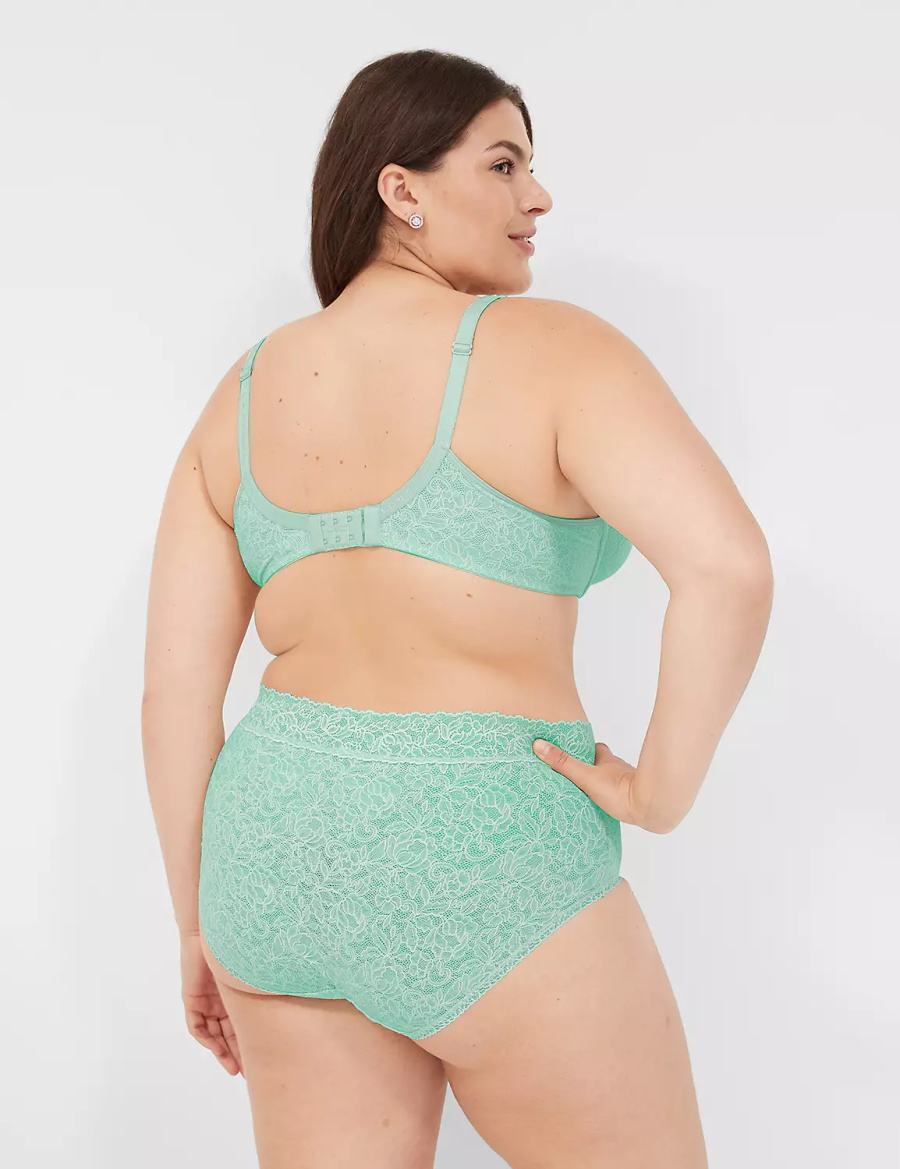 Lane Bryant Stretch Lace High-Leg Women Briefs Light Green | UAI8939QZ