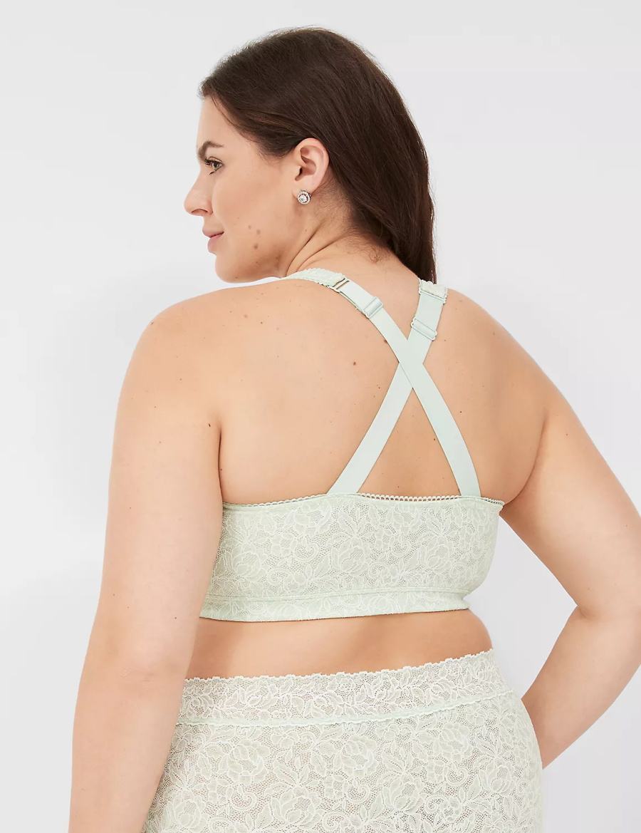 Lane Bryant Stretch Lace Women Bralettes Light Green | QDE583NH