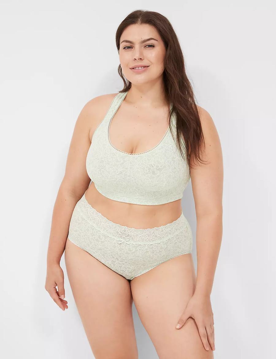 Lane Bryant Stretch Lace Women Bralettes Light Green | QDE583NH