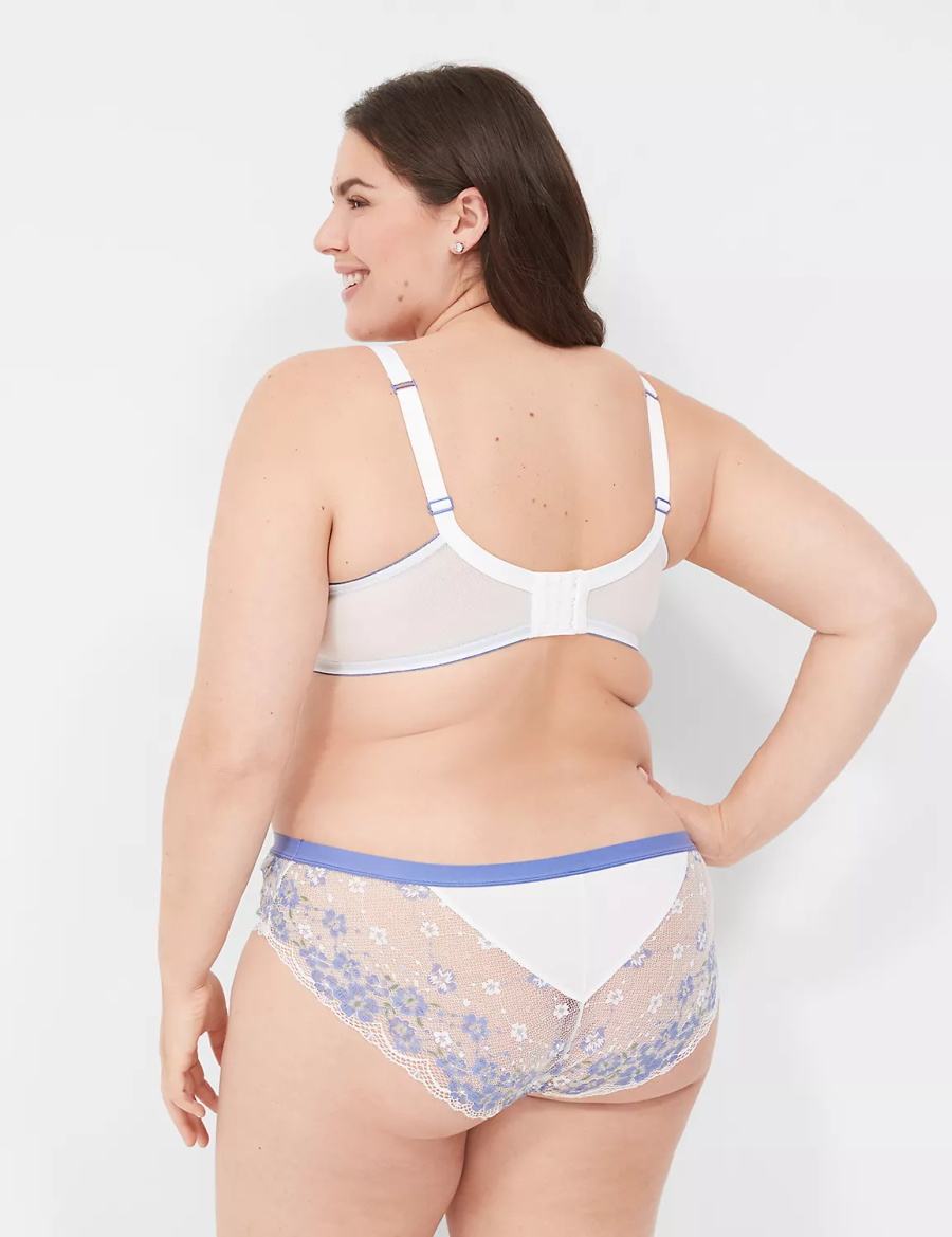 Lane Bryant Stretch Lace Women Hipster Panty White | TVR6550UE