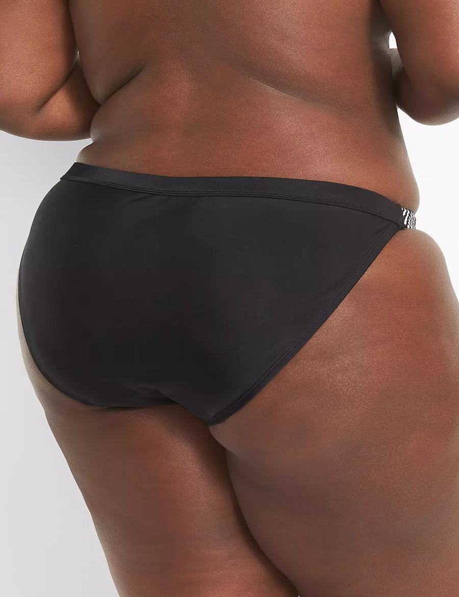 Lane Bryant String Women Bikini Bottom Black | ORA3578BY