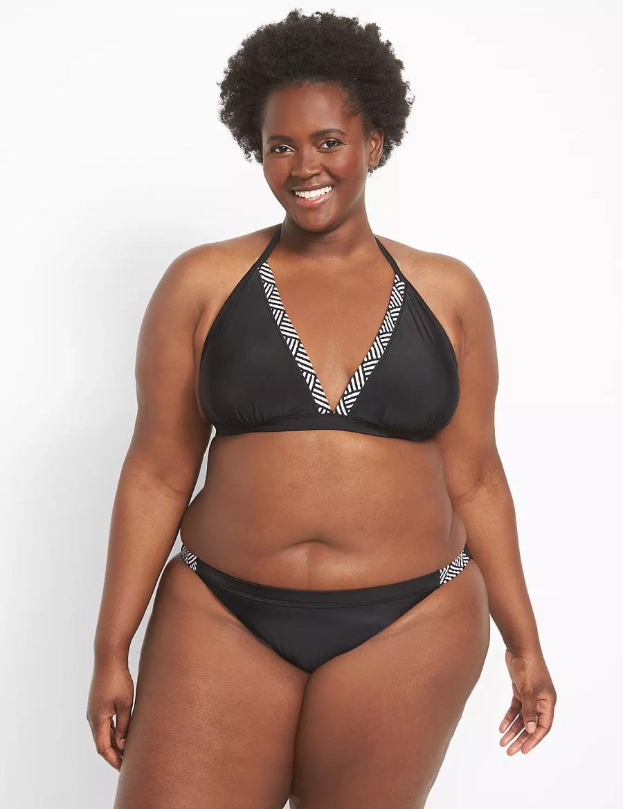 Lane Bryant String Women Bikini Bottom Black | ORA3578BY