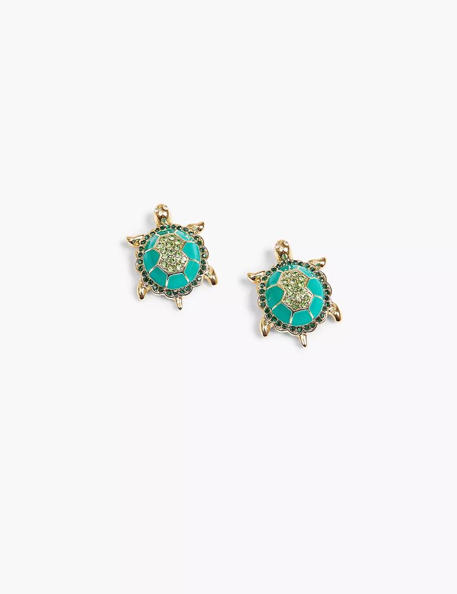 Lane Bryant Summer Whimsy Sea Turtle Women Earrings Gold | KSE8246TP