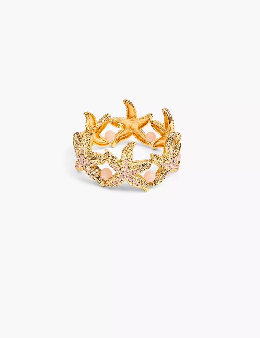 Lane Bryant Summer Whimsy Starfish Stretch Women Bracelets Gold | SFQ1946DH