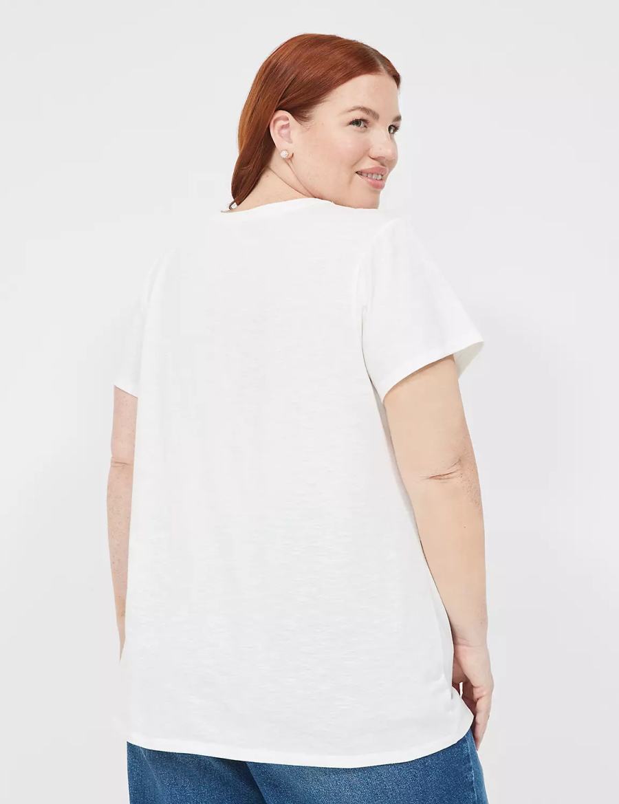 Lane Bryant Sunset Chaser Graphic Tee Women T Shirts White Rose | RWE121GO