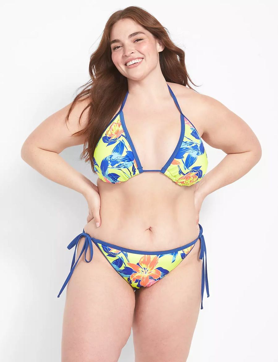 Lane Bryant Swim String Women Bikini Bottom Yellow Multicolor | XCM5710TK