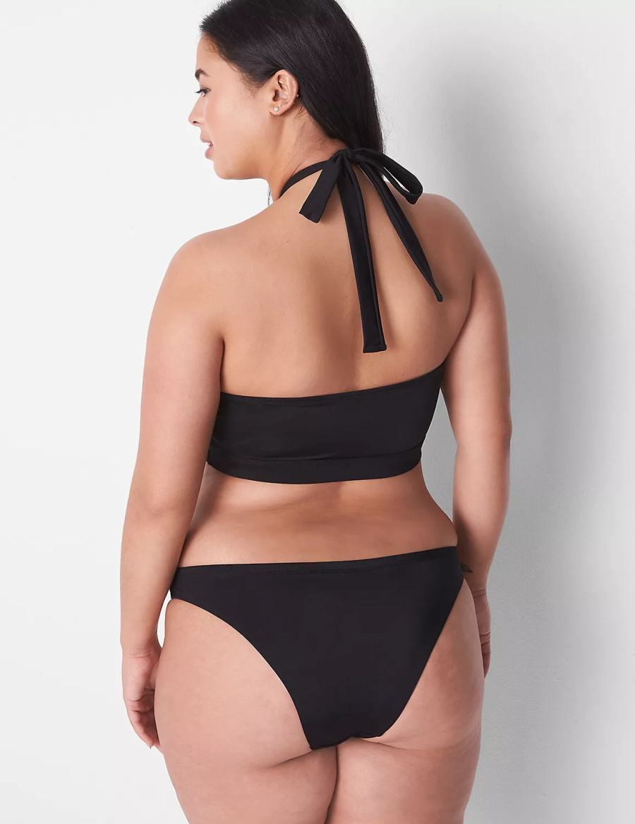 Lane Bryant Tanga Swim Women Briefs Black | MDO3988OD