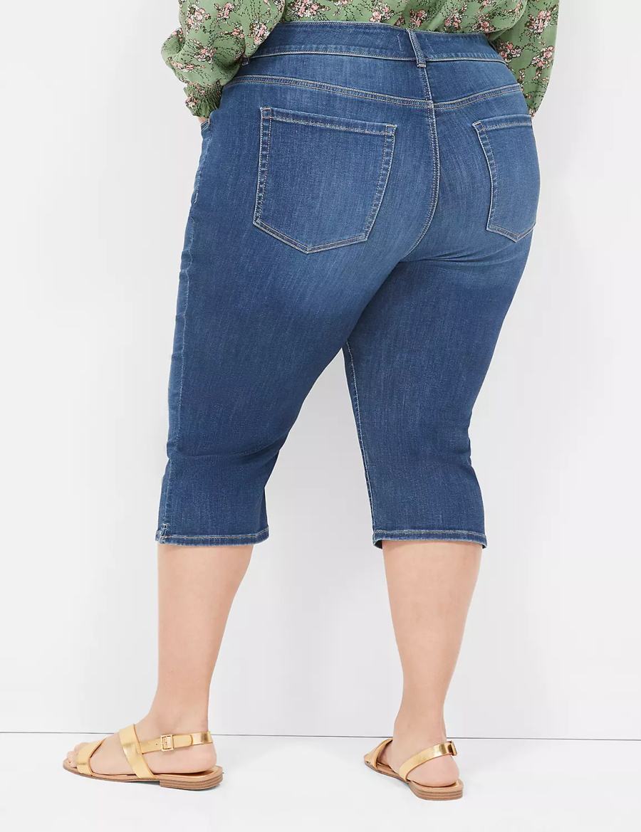 Lane Bryant Tighter Tummy Fit High-Rise Pedal Women Jeans Blue | DBG617YG