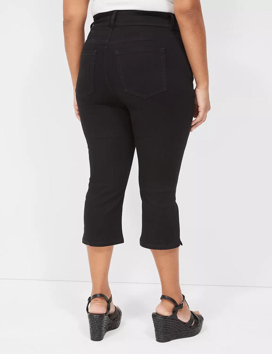 Lane Bryant Tighter Tummy Fit High-Rise Pedal Women Jeans Black | ECK1099YD