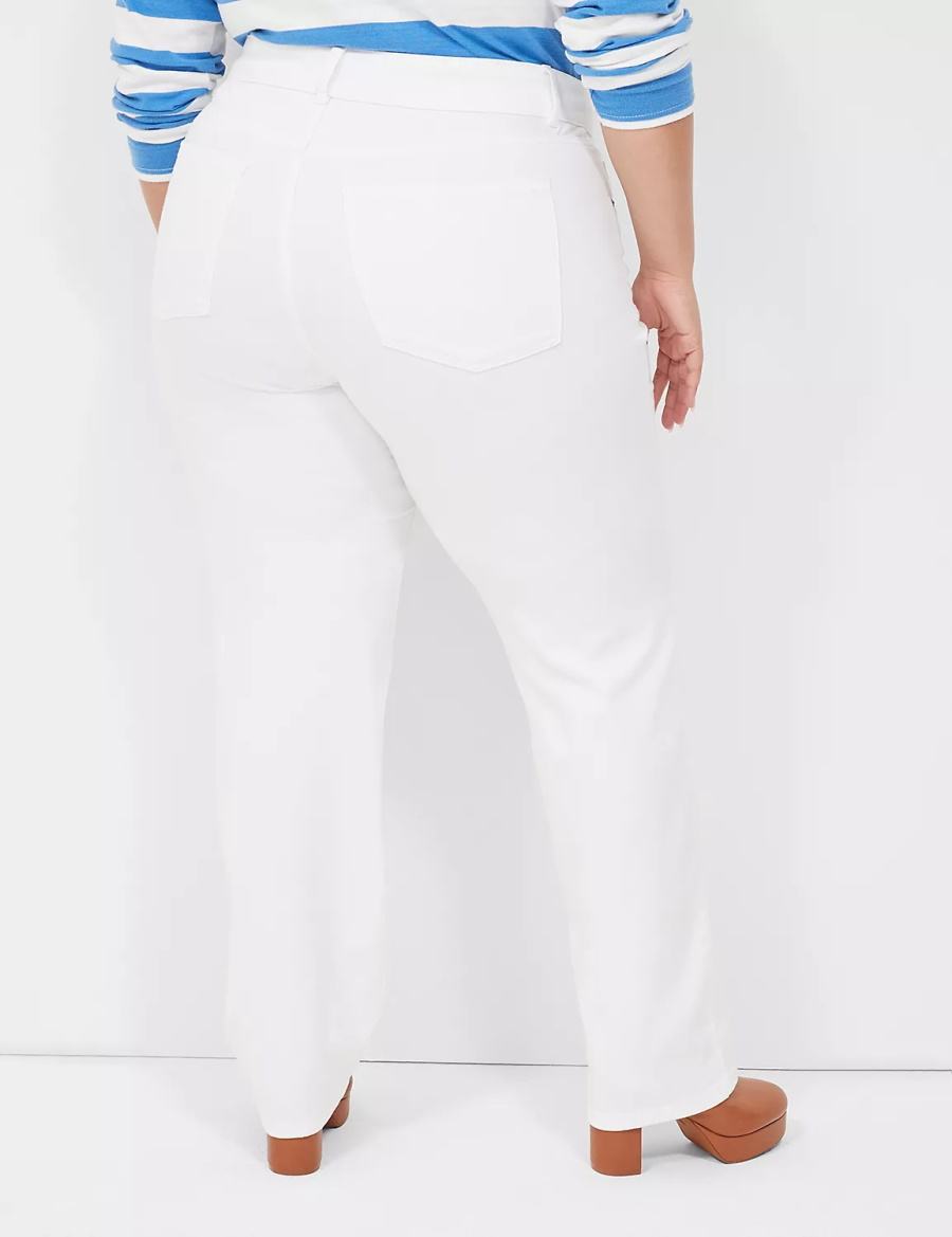 Lane Bryant Tighter Tummy Fit High-Rise Straight Women Jeans White | JPM6457HN