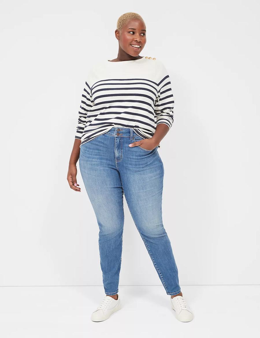 Lane Bryant Tighter Tummy High-Rise Skinny Women Jeans Blue | ARR1335LA