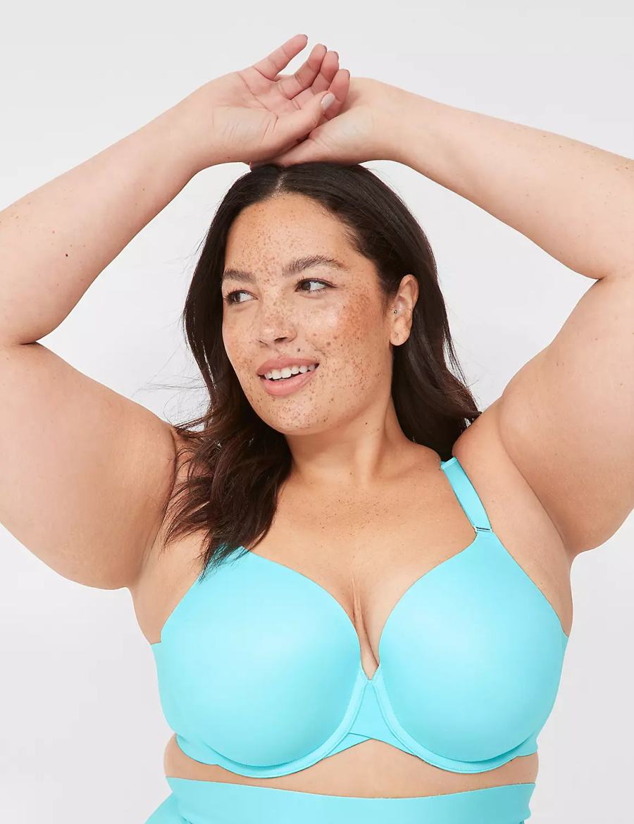 Lane Bryant Totally Smooth Lightly Lined Full Coverage Women Bralettes Turquoise | UWY6916MA