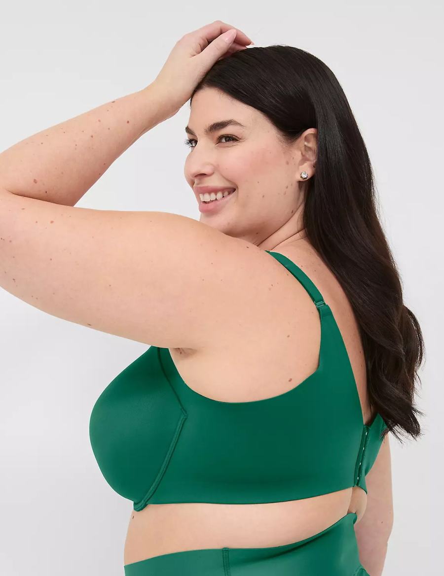 Lane Bryant Totally Smooth Lightly Lined Women Balconette Bra Dark Green | LEX9125EN