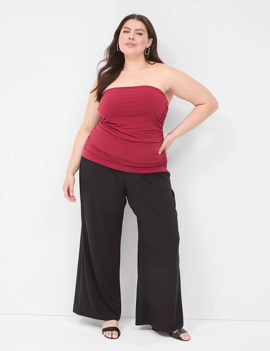 Lane Bryant Tube Top With Shelf-Bra Women Tank Top Deep Red | VZG4922VV