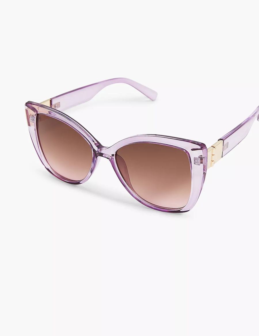 Lane Bryant Violet Cateye Women Sunglasses Purple | VOA3466TV