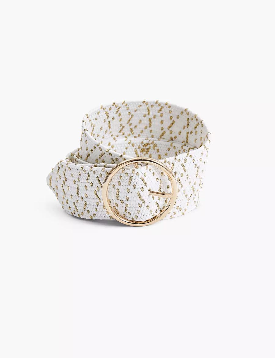 Lane Bryant Woven Stretch Women Belts White | YVS751FO