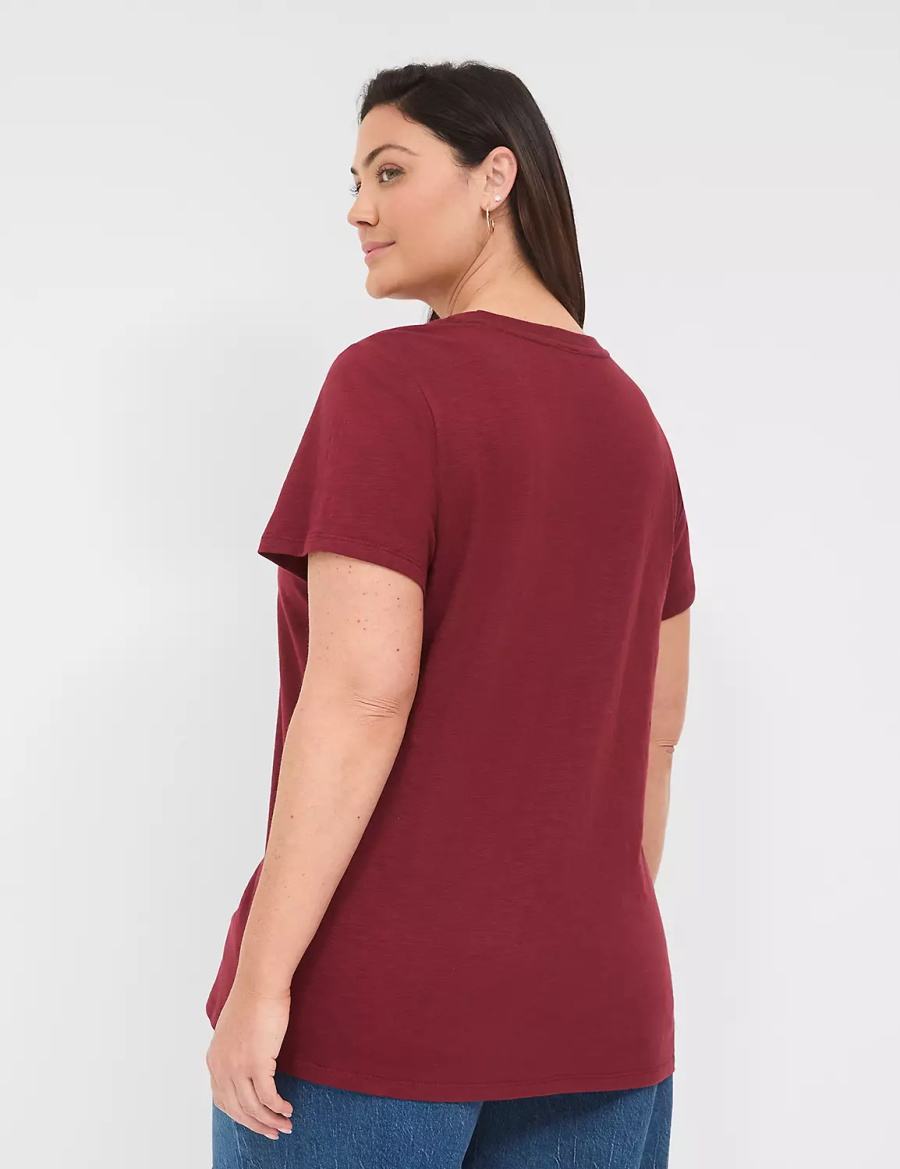 Lane Bryant Yellowstone Dutton Ranch Graphic Tee Women T Shirts Red | MCT8426RB